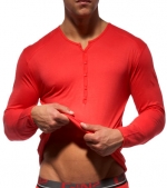 C-IN2 Hibiscus Long Sleeve Henley T-Shirt